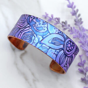 Abstract Floral Copper Bracelet