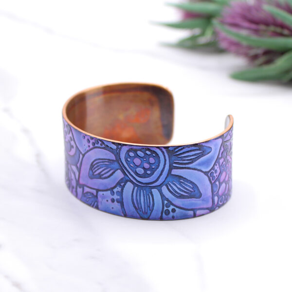 Abstract Floral Copper Bracelet