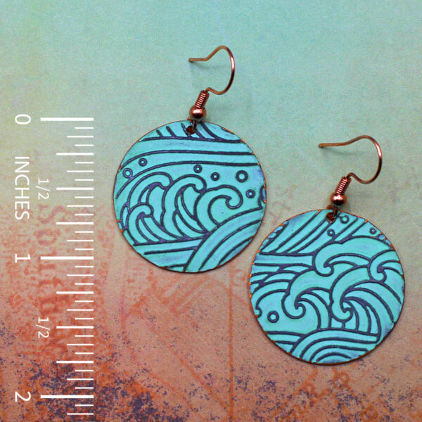 wave copper earrings