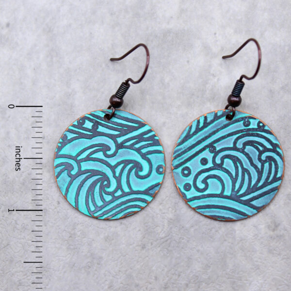 wave copper earrings