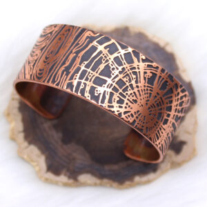 Wood Grain Handmade Copper Cuff