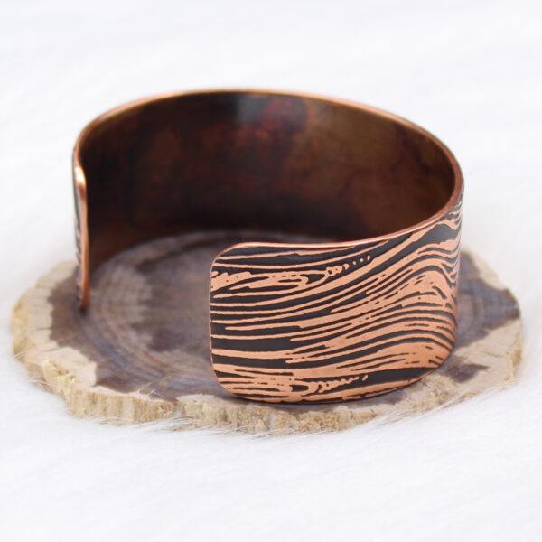 Wood Grain Pattern Copper Cuff