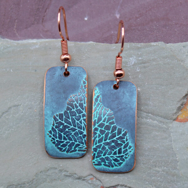 Birch Leaf Handmade Copper Earrings