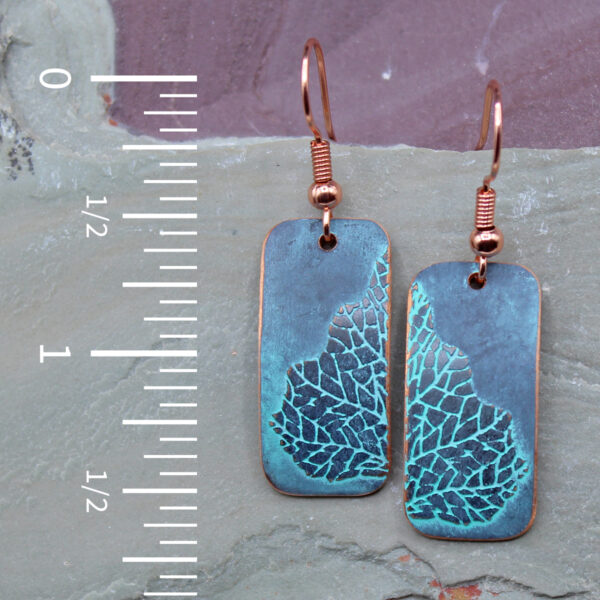 Birch Leaf Handmade Copper Earrings