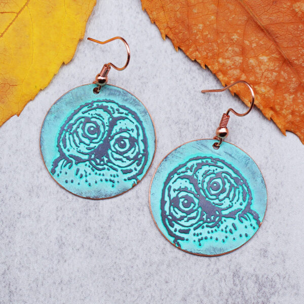 Curious Owls Copper Earrings