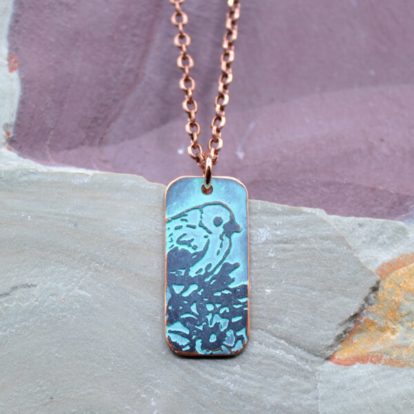 Copper Birds and Flowers Necklace