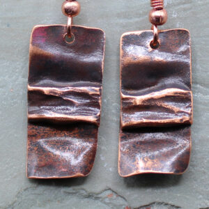 Fold Form Copper Earrings