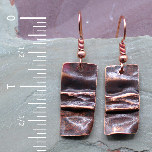 Fold Form Copper Earrings