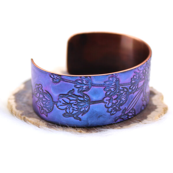 Lavendar Plant Copper Bracelet Purple