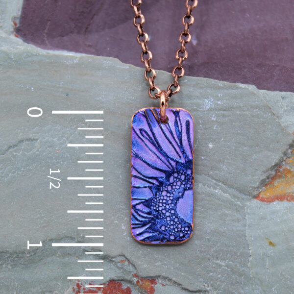 Purple Sunflower Handmade Copper Necklace