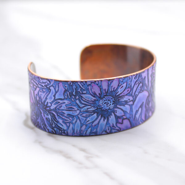 Bumble Bee & Wildflowers Copper Bracelet