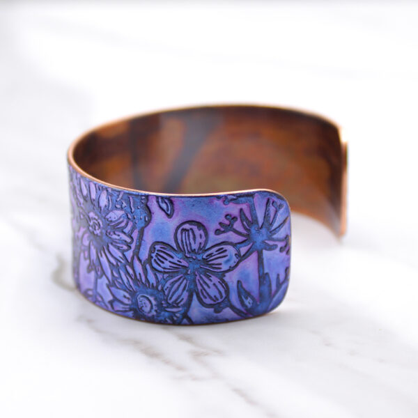 Bumble Bee & Wildflowers Copper Bracelet