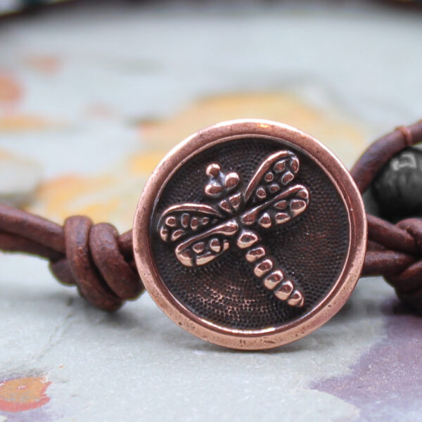 Copper Dragonfly Button