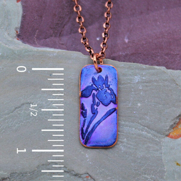 Purple Iris Handmade Copper Necklace