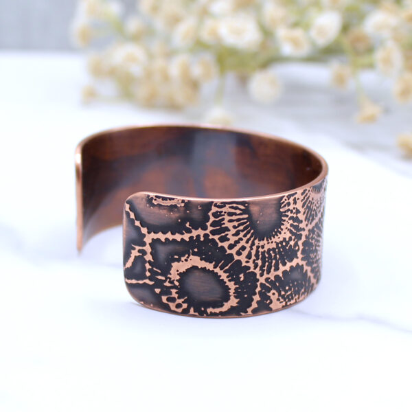 Handmade Copper Petoskey Stone Bracelet