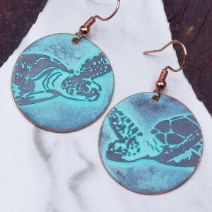 Sea Turtle Copper Earrings