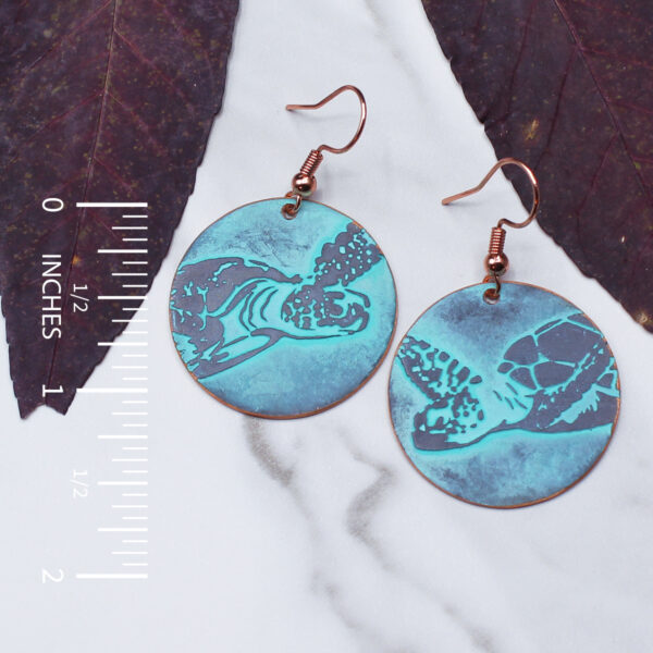 Sea Turtle Copper Earrings