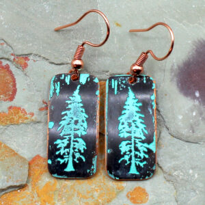 Pine Tree Copper Earrings