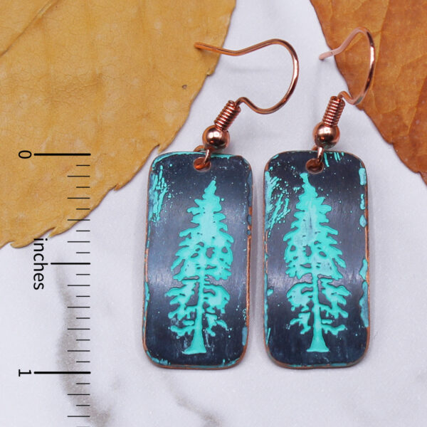 Pine Tree Copper Earrings