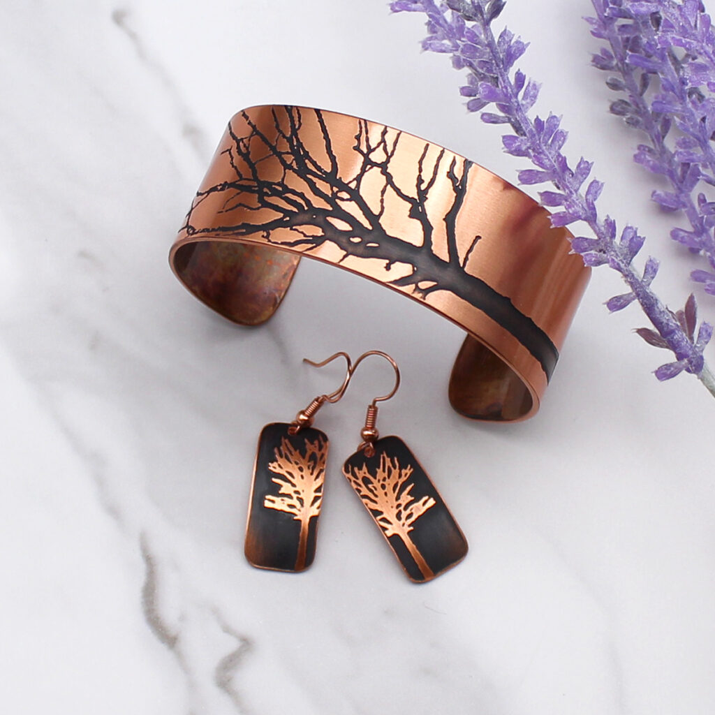 Tree, Handmade Copper Jewelry Set - GaleForce Design Jewelry