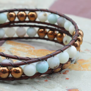 Amazonite Leather Wrap