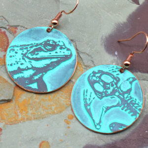 Frog Biology Handmade Copper Earrings