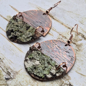 birch bark copper earrings