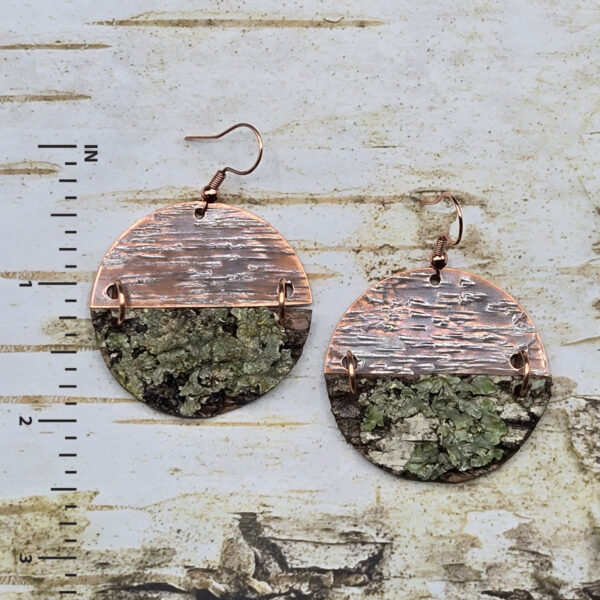 birch bark copper earrings