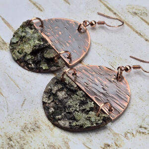 birch bark copper earrings