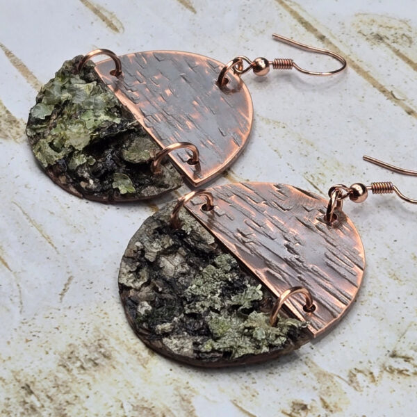 birch bark copper earrings