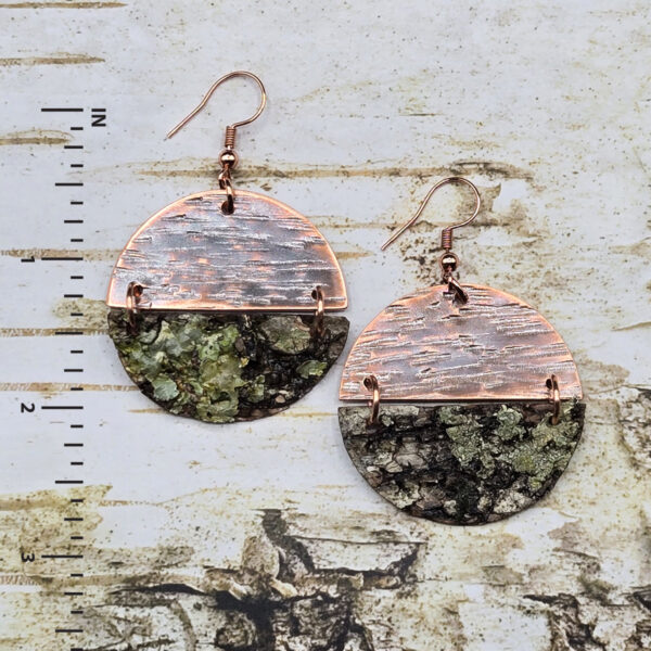 birch bark copper earrings