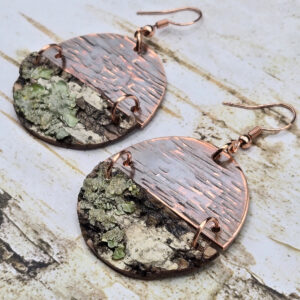 birch bark copper earrings
