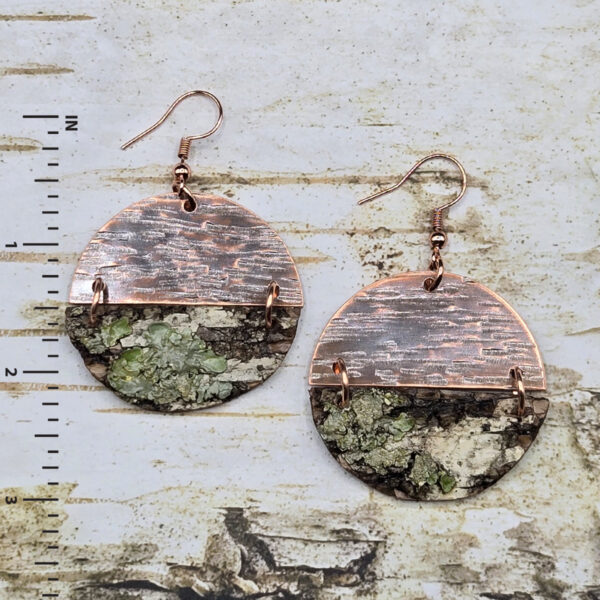 birch bark copper earrings