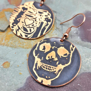 Skeleton Handmade Copper Earrings