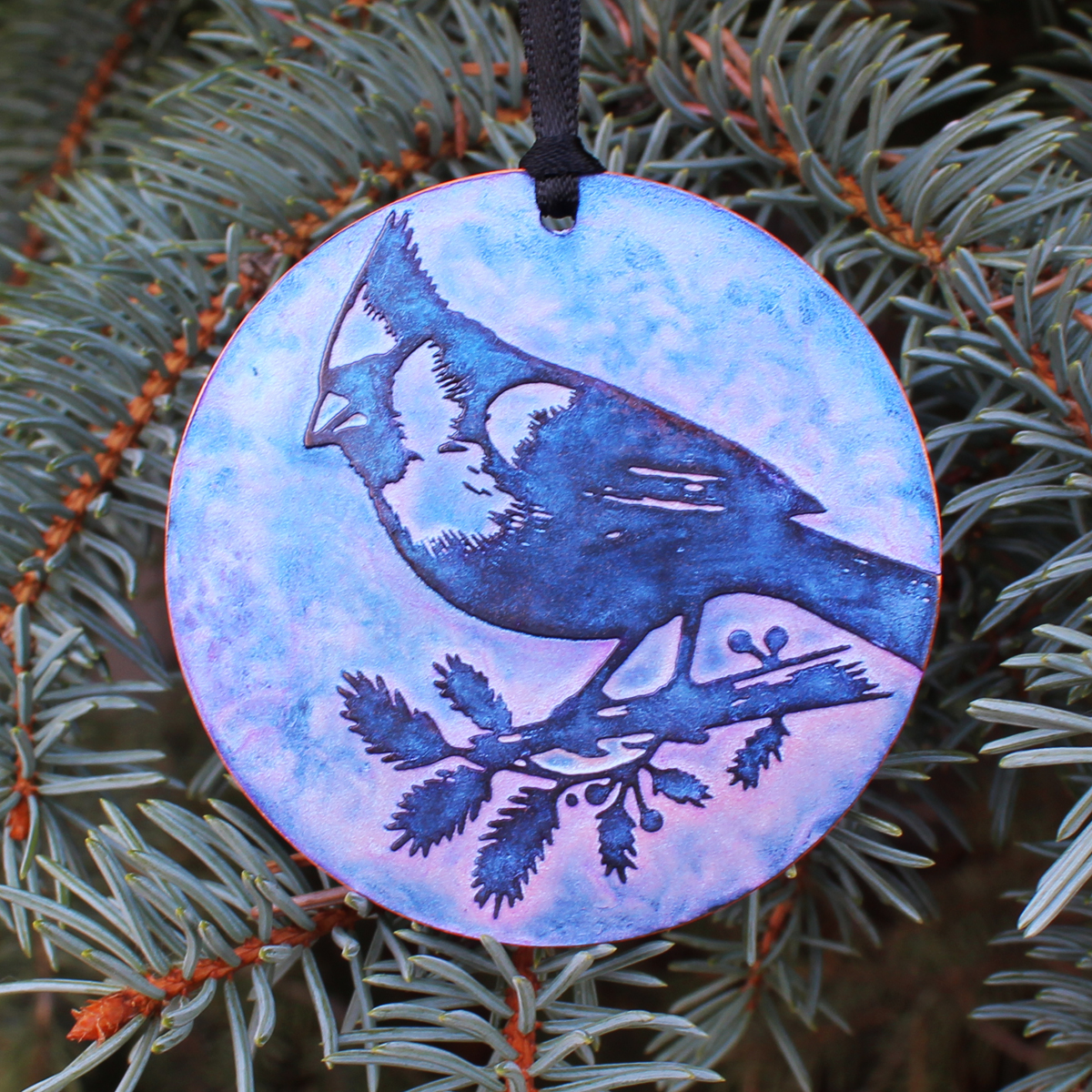 Cardinal Handmade Christmas Ornament Copper