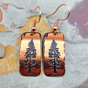 handmade pine tree earrings