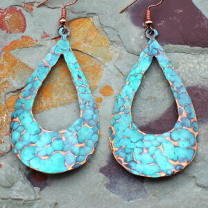 Handmade Copper Raindrop Earrings