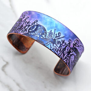 snail mushroom copper cuff bracelet